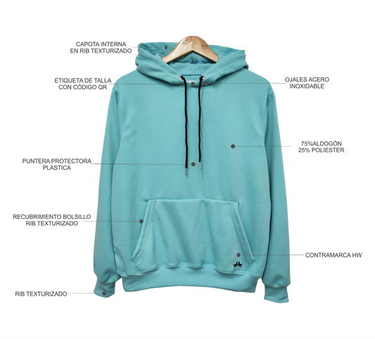 Buzo Hoodie Verde Menta