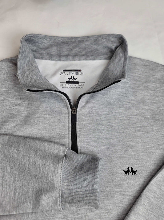 Buzo Premium Cuello Tortuga Gris Jaspe