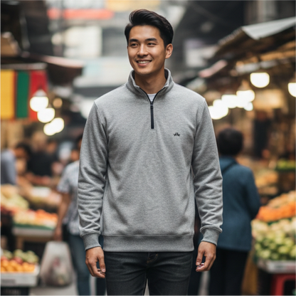 Buzo Premium Cuello Tortuga Gris Jaspe