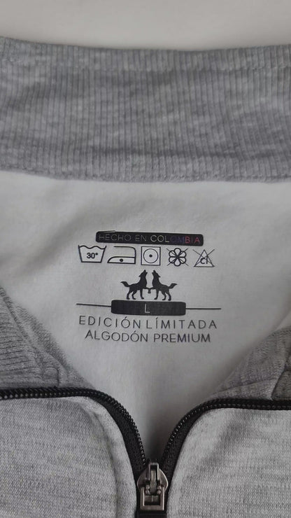 Buzo Premium Cuello Tortuga Gris Jaspe